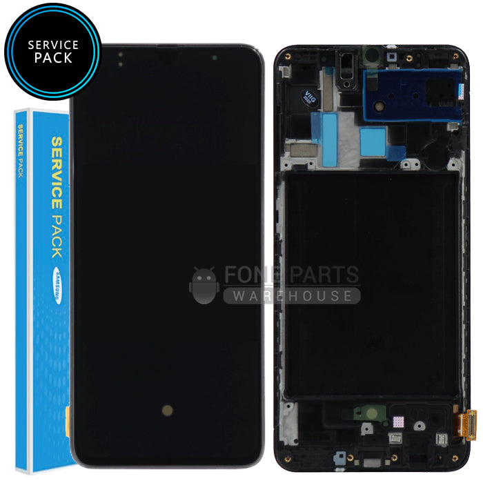 For Galaxy (A705) LCD Screen Touch Digitizer With Frame (Service Pack) [Black]