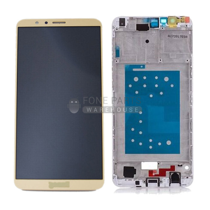 For Honor 7X Lcd Screen with Digitizer and [With Frame] in [Gold]