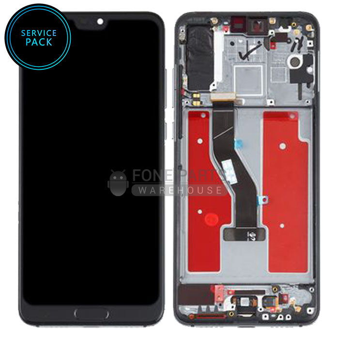 For Huawei P20 Pro Lcd screen Digitizer and Frame With Fingerprint in (Blue) (Service Pack)