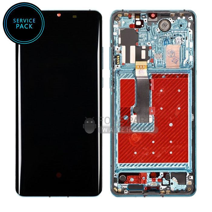 For Huawei P30 Pro Replacements LCD Screen Digitizer With Frame (Service Pack) [Aurora Blue]