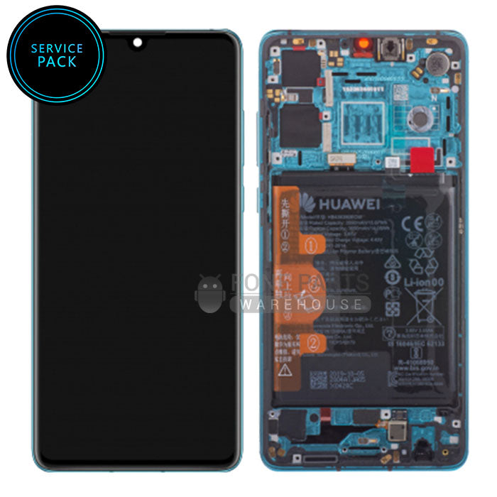 For Huawei P30 Replacements LCD Screen Digitizer With Frame Service Pack [Aurora Blue]