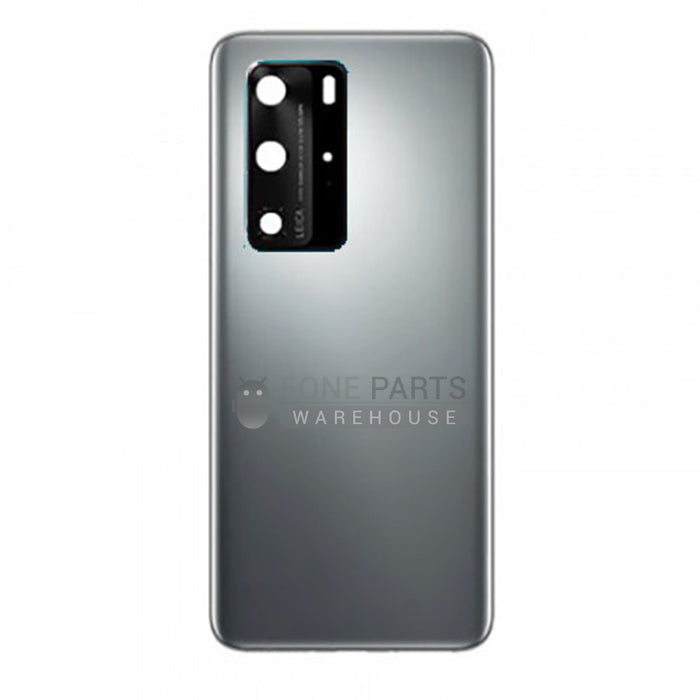 For P40 Battery Back Cover Camera Lens [Silver Frost]