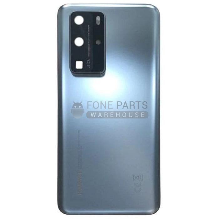 For P40 Pro Battery Back Cover Camera Lens [Silver Frost]