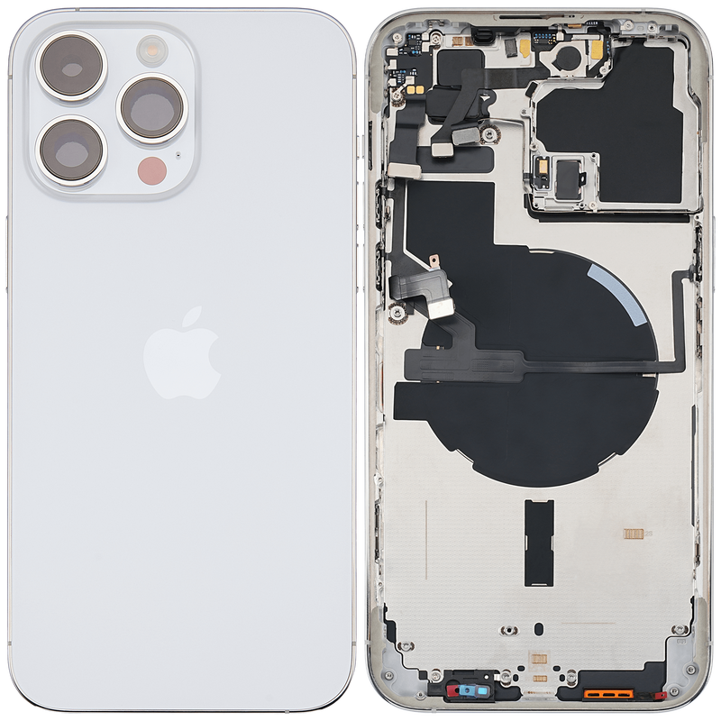 For IPhone 14 Pro Max Genuine Housing With Parts in [Silver] (Grade A Condition Taken From 14 Days Used Phone)