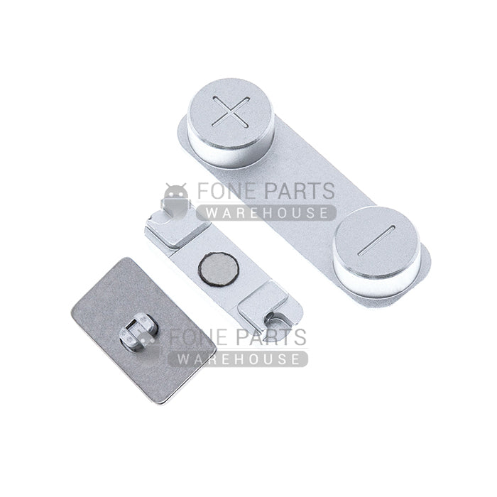 For IPhone 5 Replacement 3 Piece Button Set [Silver]