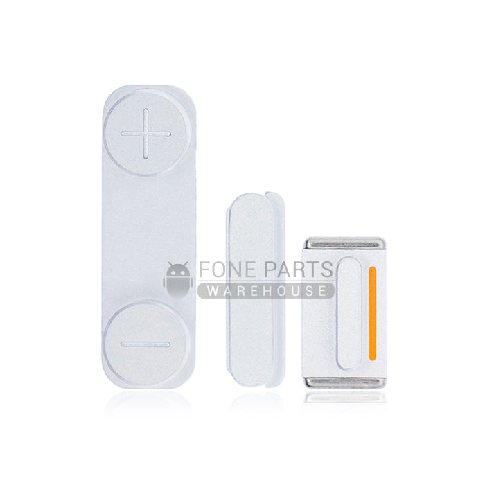 For IPhone 5 Replacement 3 Piece Button Set [Silver]