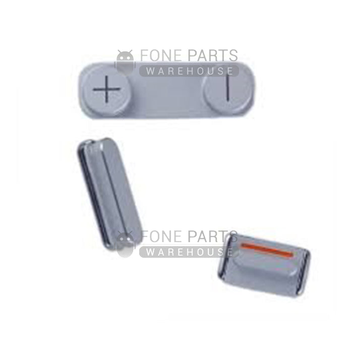 For IPhone 5 Replacement 3 Piece Button Set [Silver]