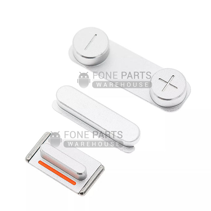 For IPhone SE Replacement 3 Piece Button Set [Silver]