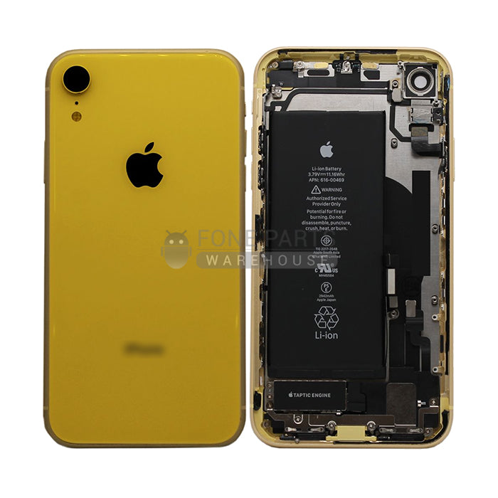 For IPhone XR Genuine Housing With Parts & Battery in [Yellow] (Grade A Condition Taken From 14 Days Used Phone)