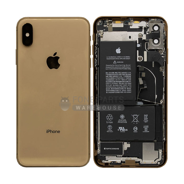 For IPhone XS Max Genuine Housing With Parts & Battery in Gold (Grade A Condition Taken From 14 Days Used Phone)