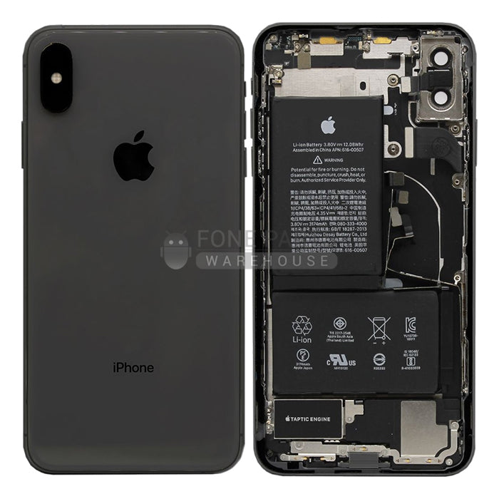 For IPhone XS Max Genuine Housing With Parts & Battery in [Black] (Grade A Condition Taken From 14 Days Used Phone)