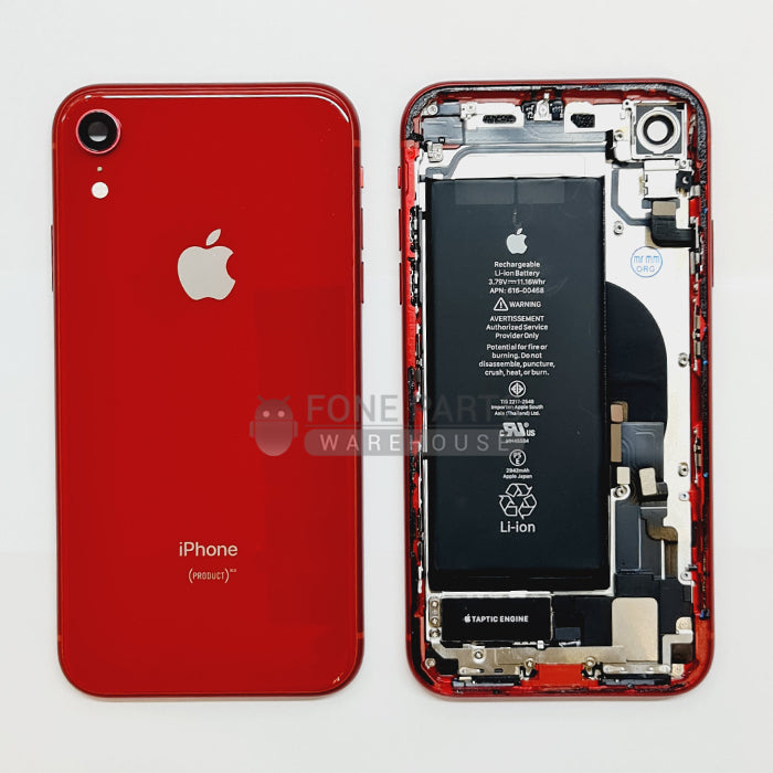 For IPhone XR Genuine Housing With Parts & Battery in [Red] (Grade A Condition Taken From 14 Days Used Phone)