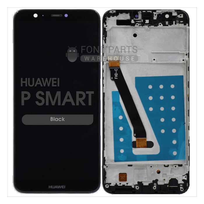 For P Smart 2018 Lcd Screen Touch Digitizer Assembly With Frame (Black) (Service Pack)