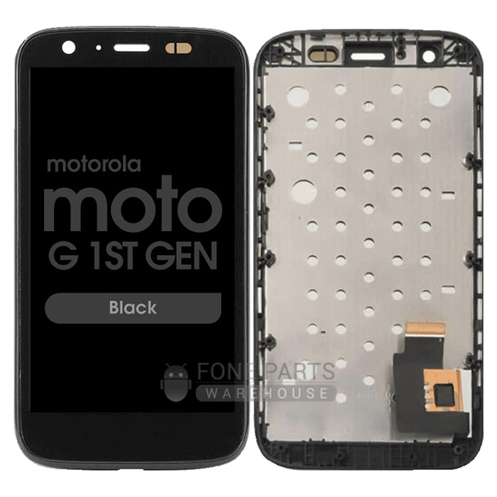 For Motorola G1 Lcd Screen With Touch Digitizer and Frame [Black]