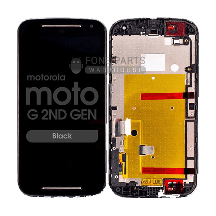 For Motorola G2 Lcd Screen With Touch Digitizer and Frame [Black]