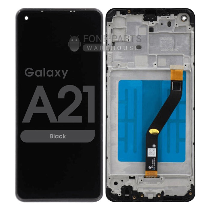 For A21 (SM-215) LCD Screen With Touch Digitizer Assembly and Frame (OEM)