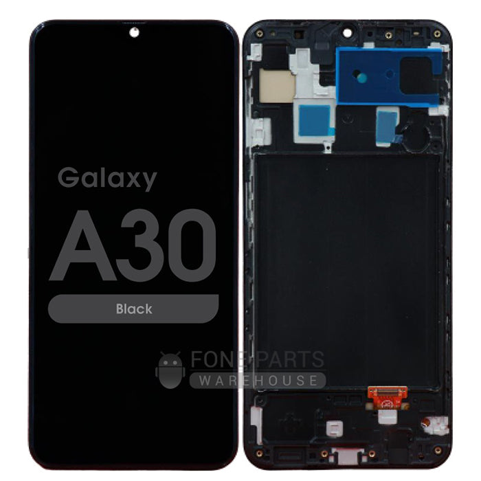 For Galaxy A30 (A305) LCD Screen With Touch Digitizer and Frame Assembly (Incell) [Black]