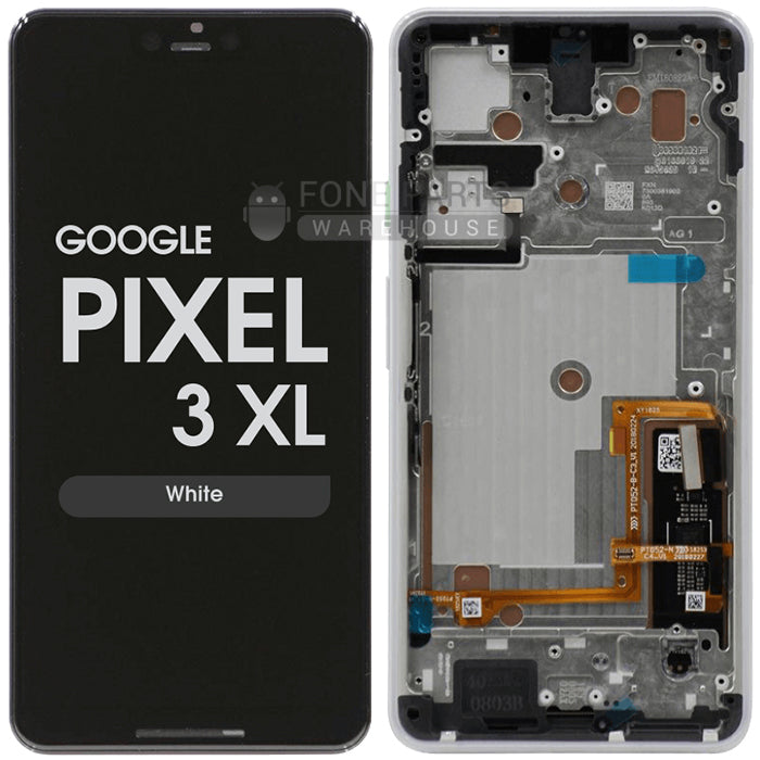 For Google (Pixel 3XL) Lcd with Touch Digitizer Assembly in [WHITE][With Frame]