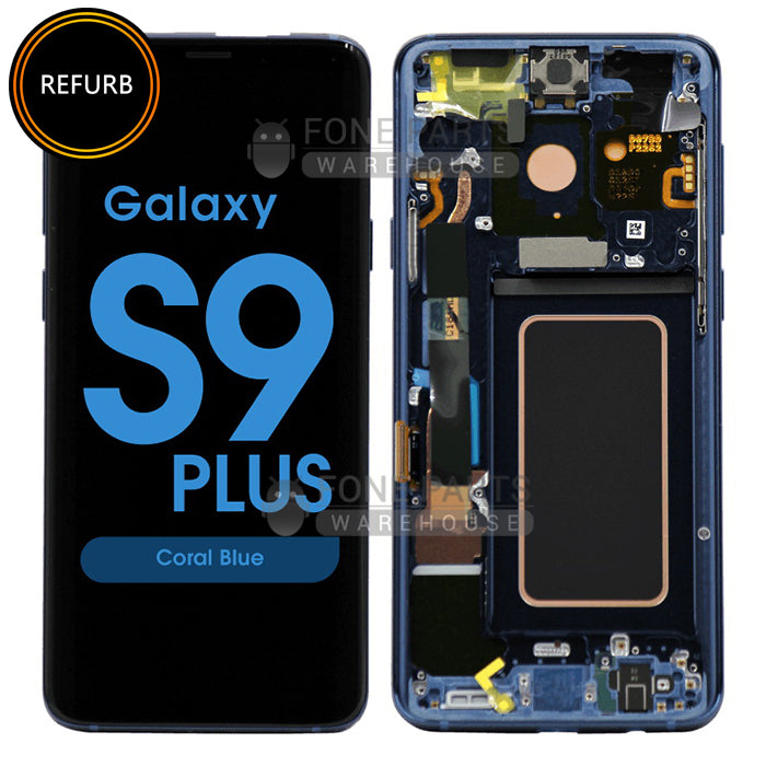 For Galaxy S9 Plus LCD Screen Digitizer Assembly Original Refurbish With Frame [Blue]