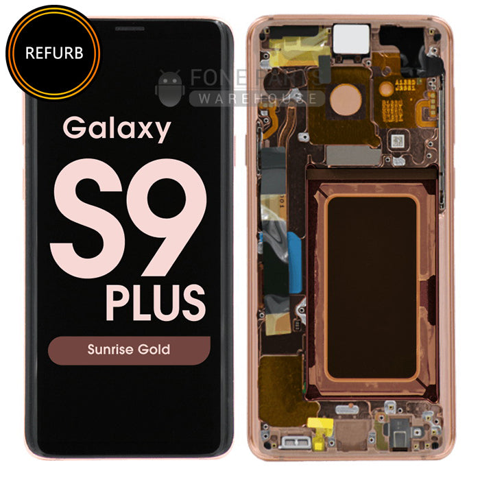 For Galaxy S9 Plus LCD Screen Digitizer Assembly Original Refurbish With Frame [Gold]