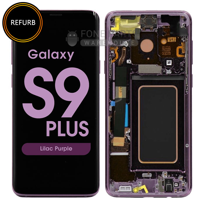 For Galaxy S9 Plus LCD Screen Digitizer Assembly Original Refurbish With Frame [Purple]