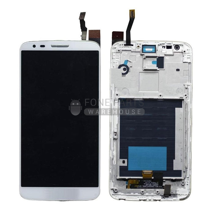 For LG G2 (D802) Lcd with Digitizer and frame Assembly in [White]