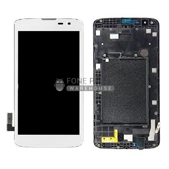 For LG K7 (X210DS) Lcd Screen with Touch Digitizer Assembly in [White] [With Frame]