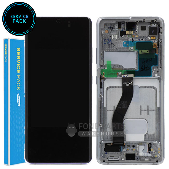 For Galaxy S21 Ultra 5G (SM-G998) LCD Screen With Touch Digitizer and Frame (Genuine Service Pack) [Phantom Silver]