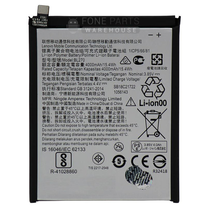 For Motorola E5 / Motorola G6 Play Replacement New Battery [BL270] [Assemble with original IC]