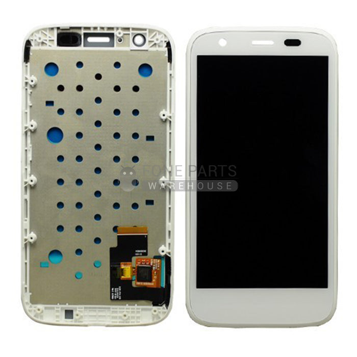 For Motorola G1 Lcd Screen With Touch Digitizer and Frame [White]