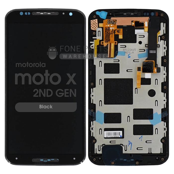 For Motorola X2 Lcd Screen With Touch Digitizer and Frame [Black]