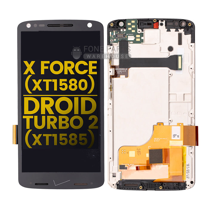 For Motorola X Force Lcd Screen With Touch Digitizer and Frame [Black]