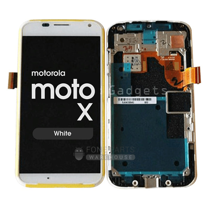 For Motorola X Lcd Screen With Touch Digitizer and Frame [White]