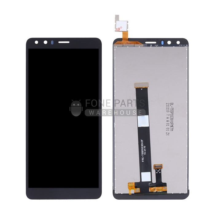 For Nokia C1 Plus LCD Screen and Touch Digitizer Without Frame (Black)