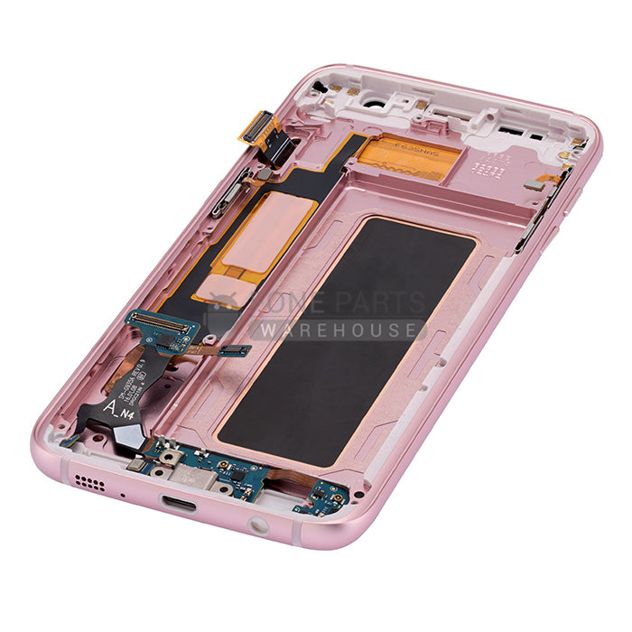 For Galaxy S7 Edge (G935) LCD Screen With Touch Digitizer Assembly and Frame (Refurbish-Original) [Rose Gold]