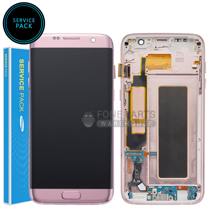 For Galaxy S7 Edge (G935) Replacement LCD Screen With Touch Digitizer and Frame (Genuine Service Pack) [Rose Gold]