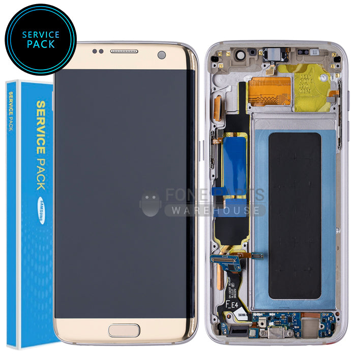 For Galaxy S7 Edge (G935) Replacement LCD Screen With Touch Digitizer and Frame (Genuine Service Pack) [Gold]