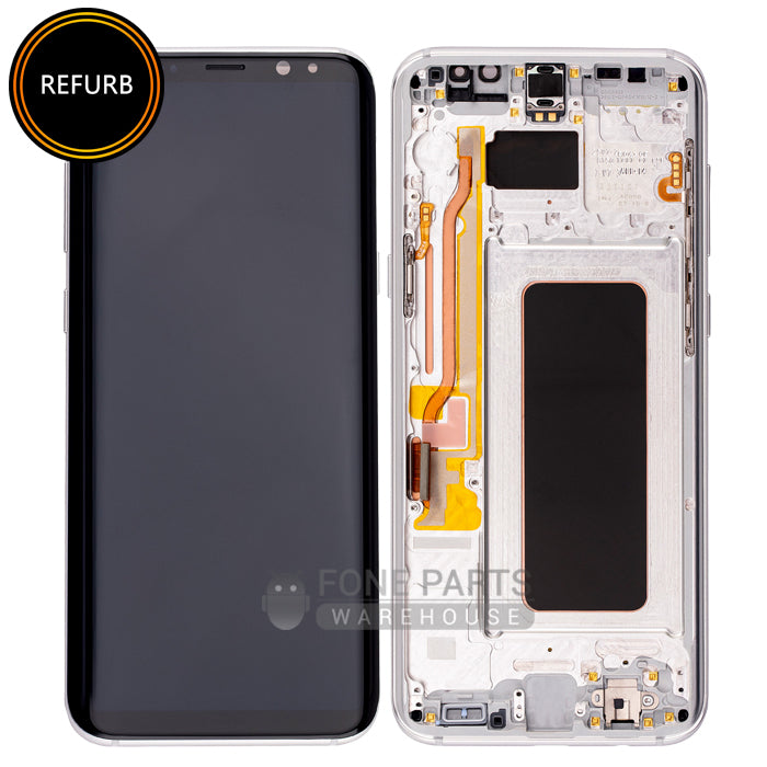 For Galaxy S8 Plus (G955) LCD Screen Digitizer Assembly Original Refurbish with Frame [Silver]