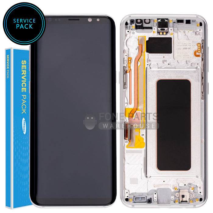 For Galaxy S8 Plus (G955) LCD Screen With Touch Digitizer and Frame (Genuine Service Pack) [Silver]