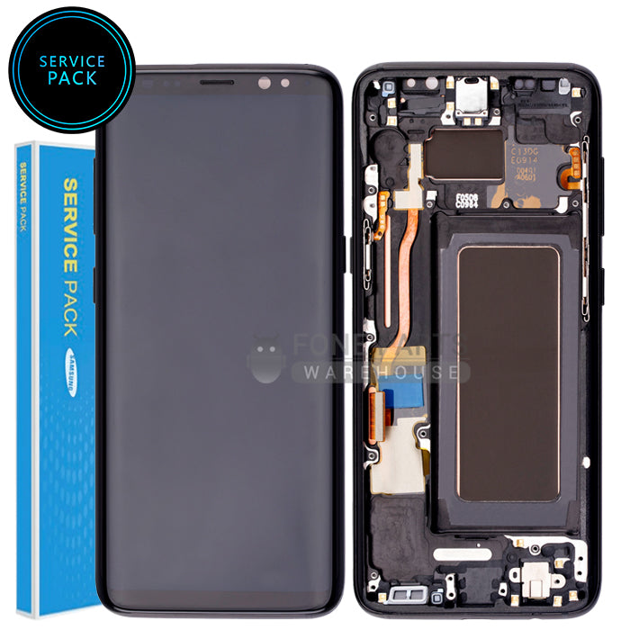 For Galaxy S8 LCD Screen With Touch Digitizer and Frame (Genuine Service Pack) [Black]