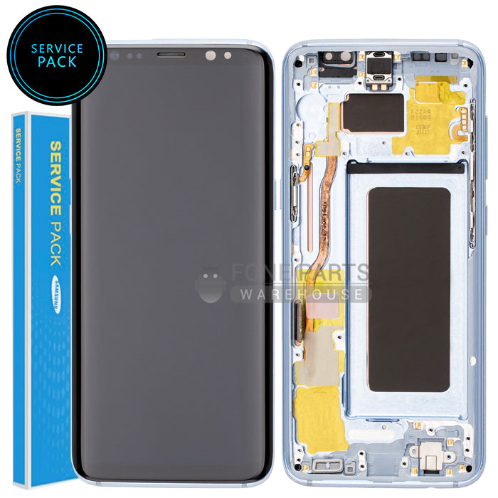 For Galaxy S8 LCD Screen With Touch Digitizer and Frame (Genuine Service Pack) [Blue]