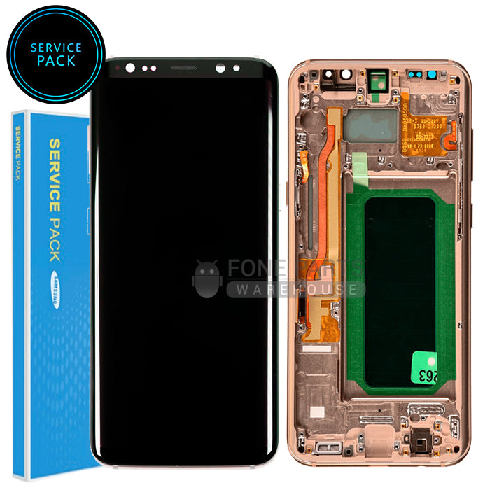 For Galaxy S8 LCD Screen With Touch Digitizer and Frame (Genuine Service Pack) [Gold]