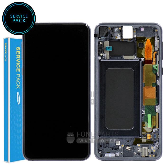 For Galaxy S10e (G970) LCD Screen With Touch Digitizer and Frame (Genuine Service Pack) [Prism Black]