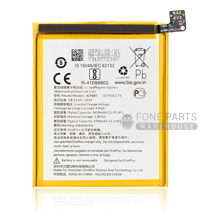 For OnePlus 7 Replacement Battery [ Assemble With Original Ic]