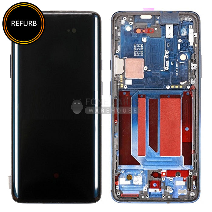 For OnePlus 7T Pro Lcd Screen with Touch Digitizer and frame Assembly in [Haze Blue] AMOLED-Refurbished]