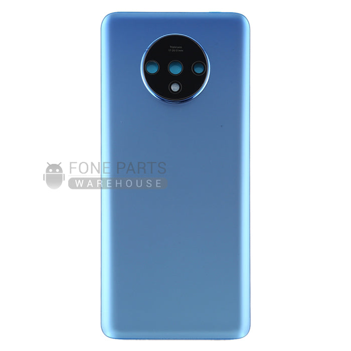 For OnePlus 7T Replacement Battery Back Cover With Camera Lens [Blue]