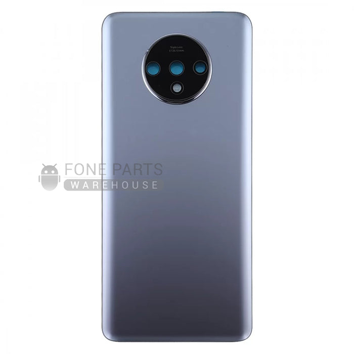 For OnePlus 7T Replacement Battery Back Cover With Camera Lens [Silver]