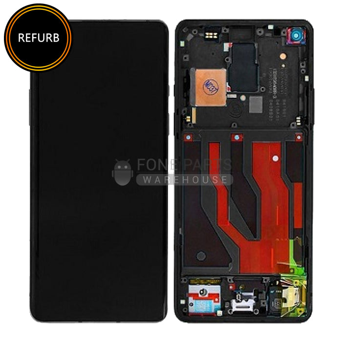 For OnePlus 8 Lcd Screen with Touch Digitizer and frame Assembly in [Black] AMOLED-Refurbished]