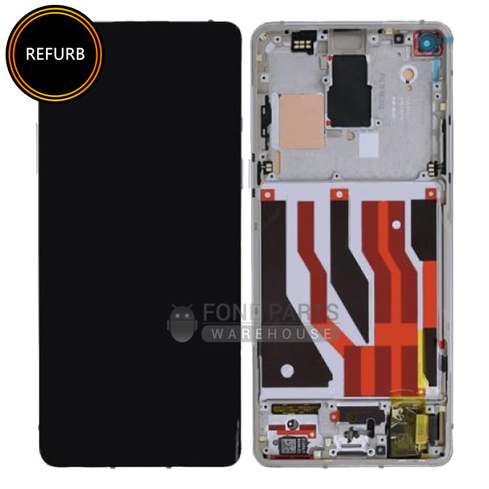 For OnePlus 8 Lcd Screen with Touch Digitizer and frame Assembly in [Silver] AMOLED-Refurbished]