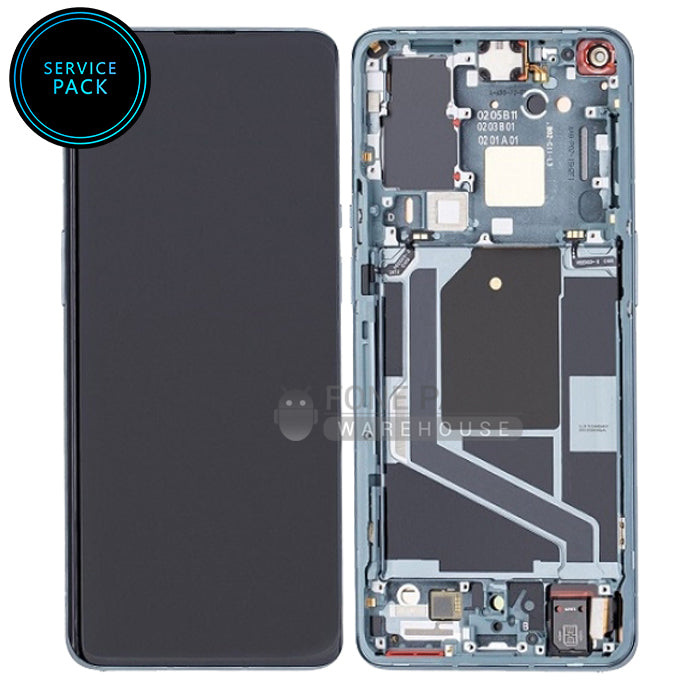 For OnePlus 9 Pro Lcd Screen with Touch Digitizer and frame Assembly in [Forest Green] [Genuine Service Pack]